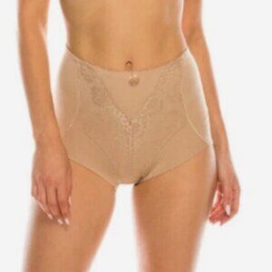 Hi Waist Microfiber Full Cover Brief / Beige/ Medium